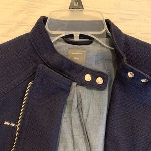 Navy Tweed Moto Jacket